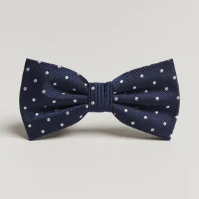 Dot Pre Tie Silk Navy/White